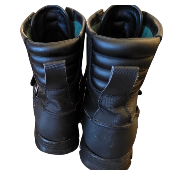 Polo Ralph Lauren Conquest Hi III Leather Combat Black Work Boot Outdoor Chunky - Picture 4 of 8